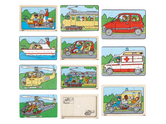 Járművek (6 db dupla puzzle) - 12 részes