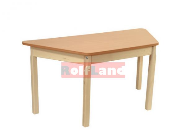 Óvodai favázas trapéz alakú asztal